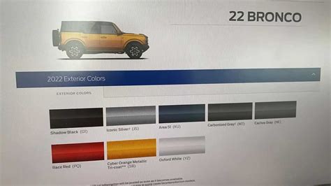 2022 Ford Bronco To Offer Fewer Exterior Color Options, No Green