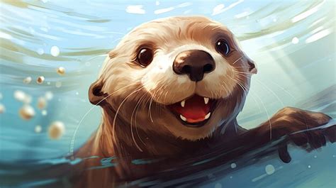 Premium AI Image | Anthropomorphic Otter Illustration