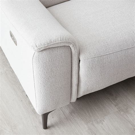 Paolo White Fabric 2-Seater Electric Recliner