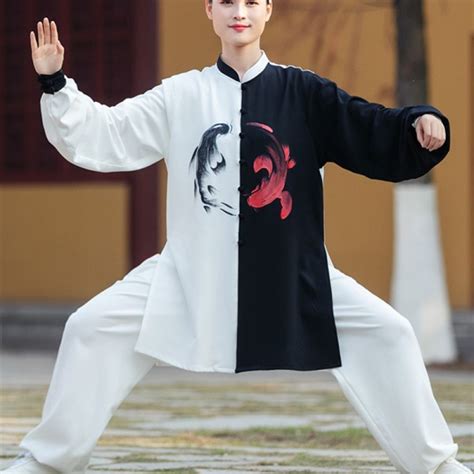 Men's Kung Fu Tai Chi Uniforms : Women's men chinese Taichi kungfu uniforms black with white ...