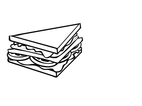 Sandwich Half B&w2 Clip Art at Clker.com - vector clip art online, royalty free & public domain