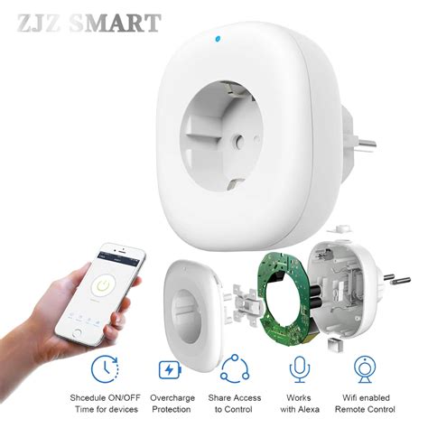 tuya smart WiFi Wireless EU Plug Socket Alexa/Google Timer Control shareUSB Port Smart Timing ...