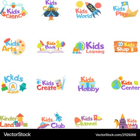 Kids logo set logo collection of kids club Vector Image