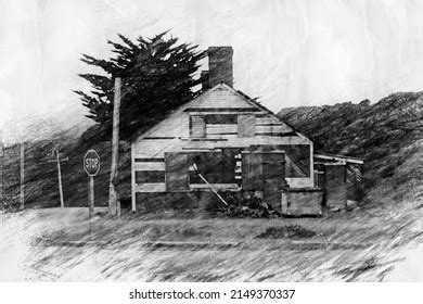 Old Abandoned House Boarded Pencil Drawing Stock Illustration 2149370337 | Shutterstock