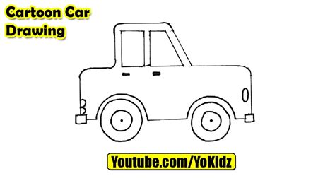 How to draw a CARTOON CAR easy - YouTube