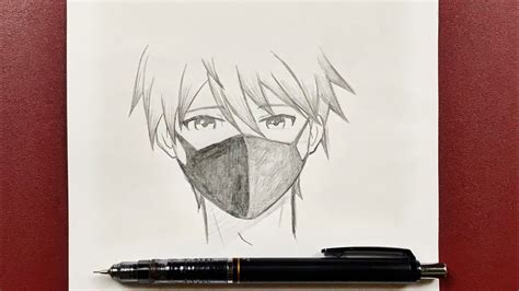 How to draw cool anime boy wearing face mask easy step-by-step - YouTube