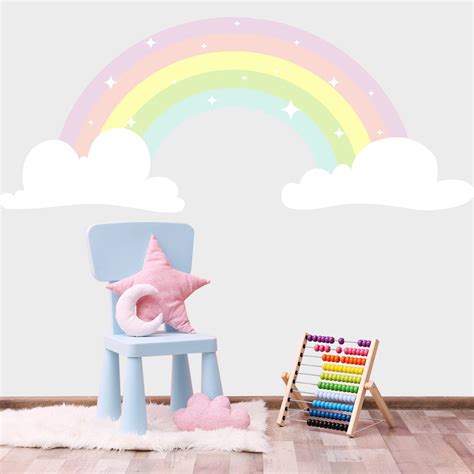 Rainbow Wall Decal for Girls Bedroom Rainbow Wall Decor Girl - Etsy