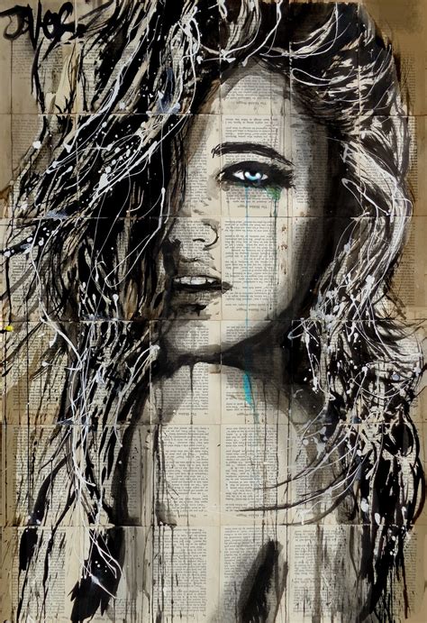 Loui Jover |Ink Drawings On Newspaper - Art People Gallery | Newspaper art, Loui jover art, Portrait