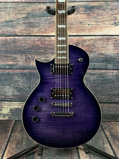 ESP/LTD Left Handed EC-256FM Electric Guitar- See Thru Purple Sunburst