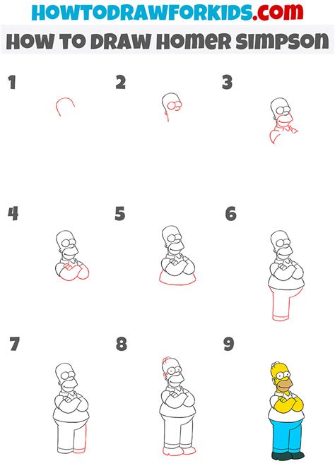 How to Draw Homer Simpson - Easy Drawing Tutorial For Kids