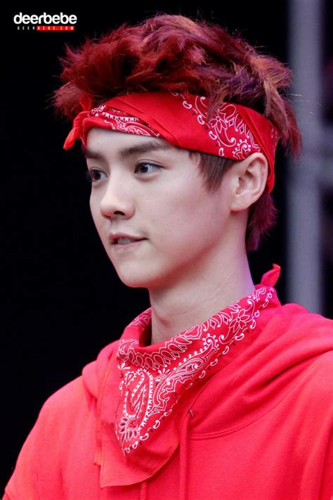 korea korean kpop idols boy band group exo exo-m luhan actor red hair ...