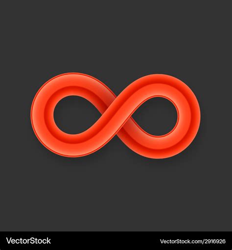 Red infinity symbol icon from glossy wire Vector Image