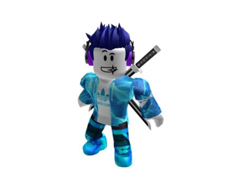 Roblox Skin with Blue Hair and Baseball Bat