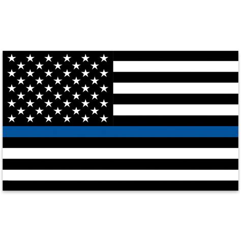 Police Tribute American Flag - Black and White US Flag with Single Blue Stripe - 3' x 5 ...