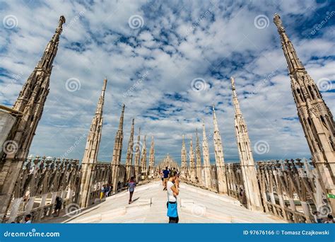 Rooftop of the Milan Cathedral with Tourists, Italy Editorial Photo - Image of contemplate ...