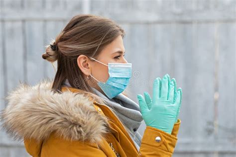 Woman with Mask and Gloves. Covid-19 Stock Photo - Image of 2019ncov, people: 176991826