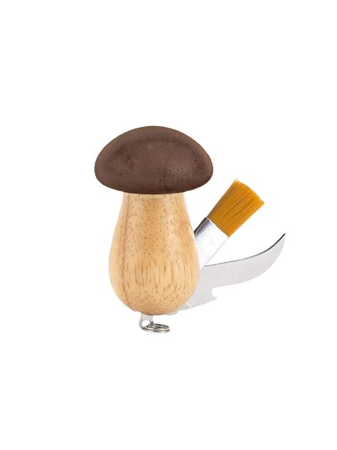 Kikkerland Stainless Steel Folding Mushroom Harvesting Foraging Knife with Brush - Mushroom ...