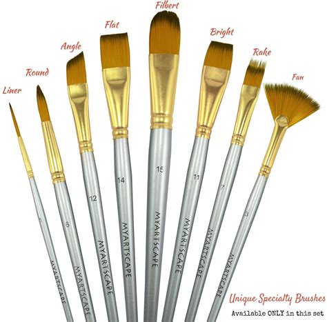 Paint Brushes - 15 Pc Art Brush Set for Watercolor, Acrylic, Oil & Fac ...