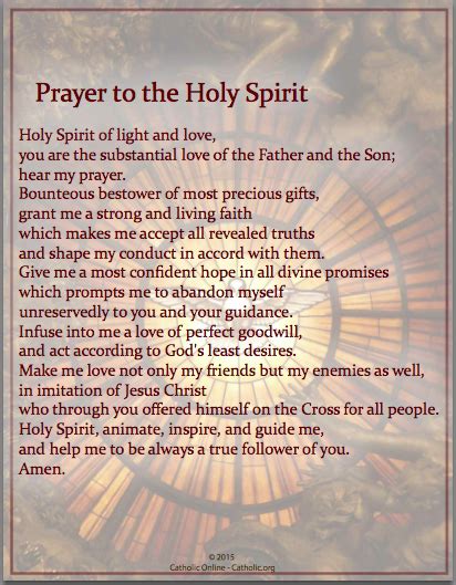 Prayer to the Holy Spirit (FREE PDF) – Catholic Online Learning Resources