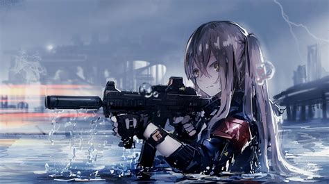 anime girls, Assault rifle, Gun Wallpapers HD / Desktop and Mobile Backgrounds