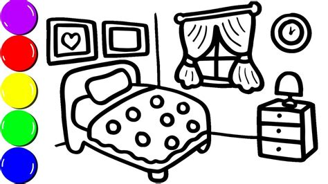 Bedroom Coloring Pages Printable - kidsworksheetfun