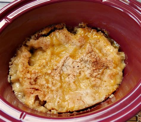 Easy 3 Ingredient Crock Pot Peach Cobbler with Cake Mix