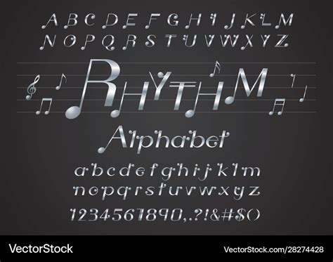 Music note font Royalty Free Vector Image - VectorStock