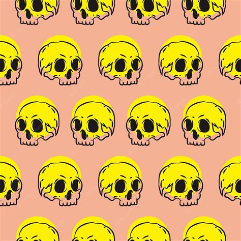 Premium Vector | Skull seamless pattern background wallpaper