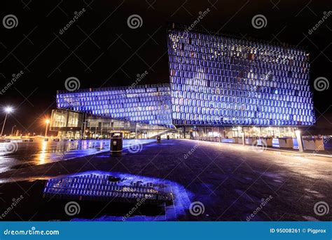 Night Scene of Harpa Concert Hall in Reykjavik Editorial Photo - Image of urban, calm: 95008261