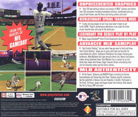 MLB 99 (1998) PlayStation box cover art - MobyGames