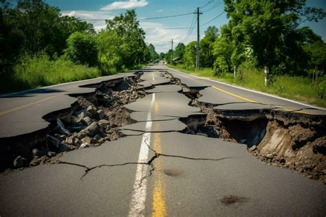 cracks road after earthquake damage 30637224 Stock Photo at Vecteezy