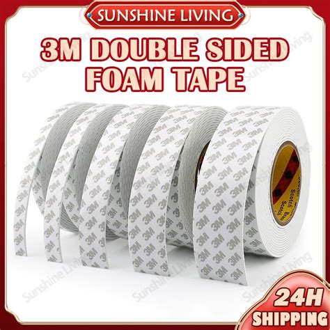 3M Foam Double Sided Tape 5 Meter Length Heavy Duty White EVA Foam Tape Strong Permanent ...