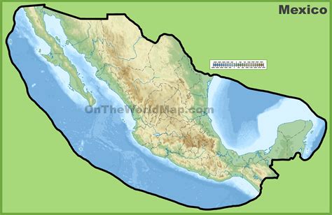 Mexico physical map - Ontheworldmap.com