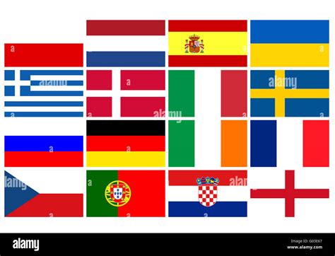 National team flags European football championship Stock Photo - Alamy