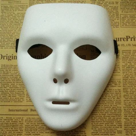 1pcs/lot New type jabbawockeez mask dance PVC pure white mask masquerade party masks halloween ...