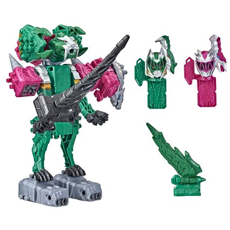 Power Rangers Dino Fury Pink Ankylo Hammer and Green Tiger Claw Zord Toys for Kids Ages 4 and Up ...