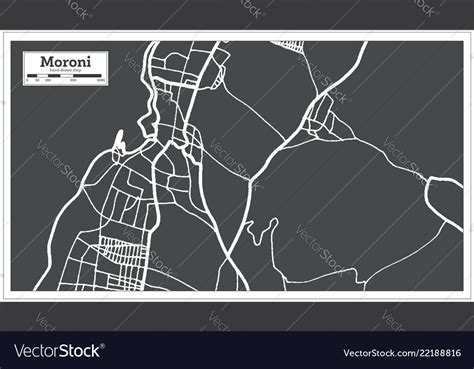 Moroni comoros city map in retro style outline Vector Image