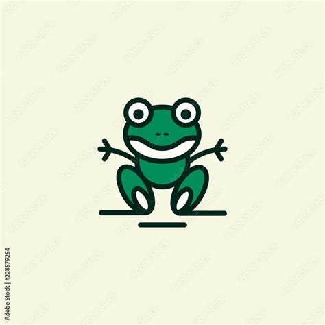 Frog Cartoon Illustration Creative Vector Logo Stock Vector | Adobe Stock