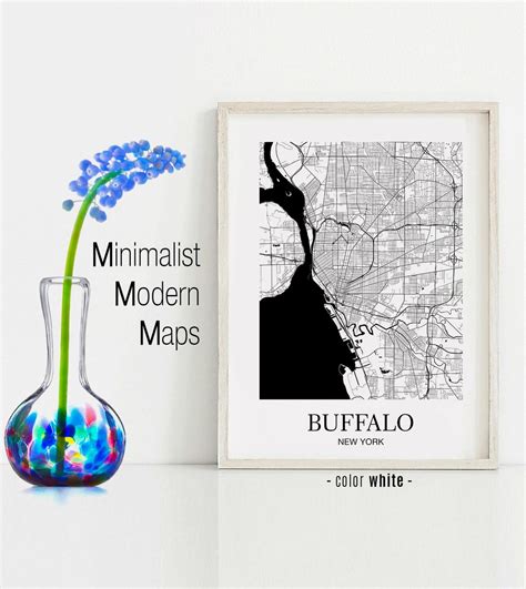 Buffalo Buffalo NY Map Buffalo Modern Art Print Buffalo - Etsy