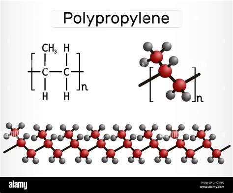 Polypropylene (PP), polypropene molecule. It is thermoplastic polymer of propylene. Structural ...