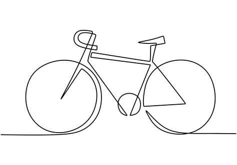 One Line Drawing or Continuous Line Art of classic bicycle vector ...