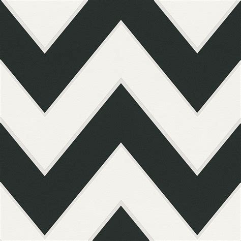 AS Creation Zig Zag Stripe Pattern Wallpaper Non Woven Embossed 939431 - Black White | I Want ...