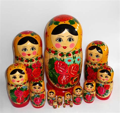 GIANT Semenov Red 10set Babushka Giant Babushka Matryoshka Nesting Doll Babooshki Babushkas ...