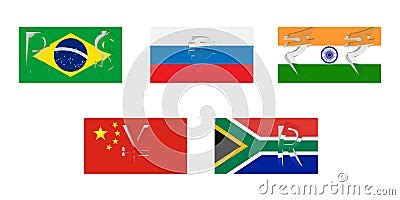 Vector Flags Of BRICS Stock Vector - Image: 55201087