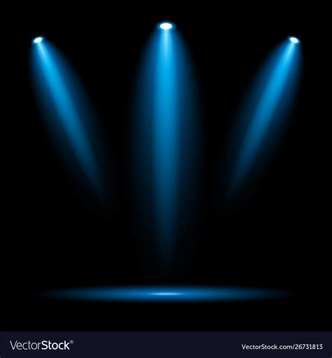 Blue spotlights on dark background Royalty Free Vector Image