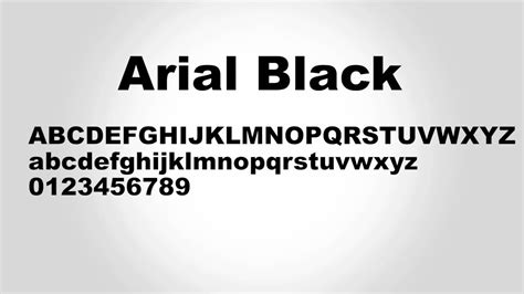 Arial Black Bold Font