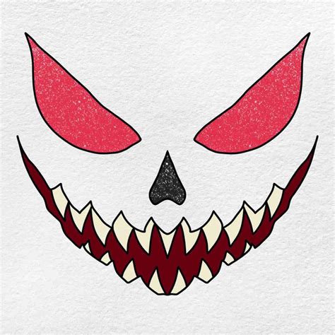 How to Draw a Scary Face - HelloArtsy