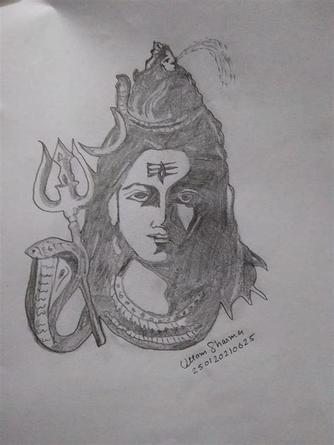 Lord Shiv Shankar ji Drawing by Uttam Sharma | Drawings, Female sketch ...