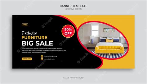 Premium Vector | Furniture web banner template design