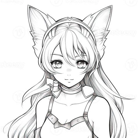 Anime Wolf Girl Coloring Pages